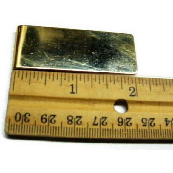 Engravable Plain Money Clip Stainless Steel Gold Tone Credit Card Cash - Picture 4 of 9